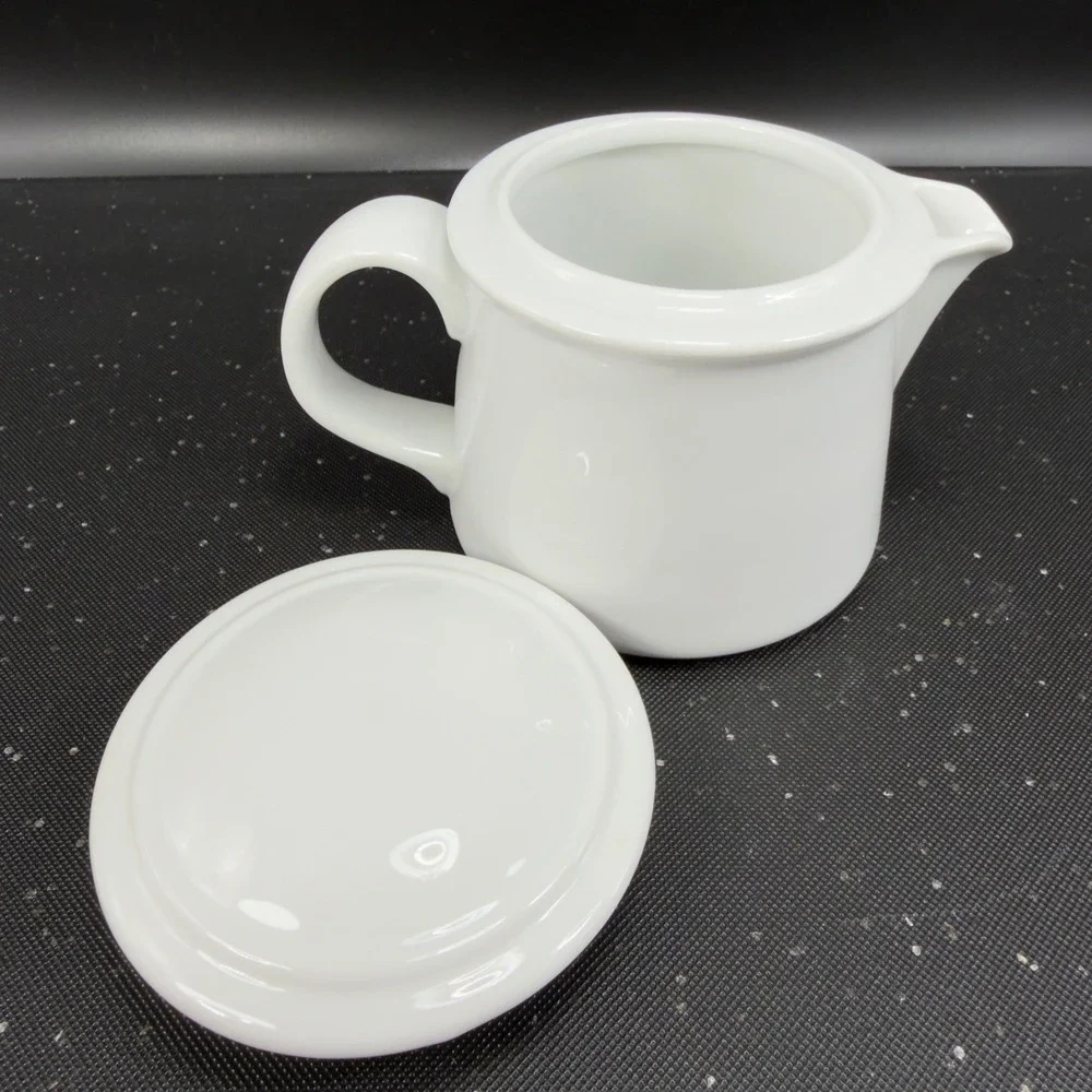 Dansk International Designs White‎ Ceramic Creamer Pitcher with Lid Thailand VTG
